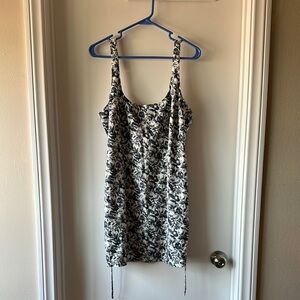 Abercrombie 90s Slip Mini Dress | Large | Navy Blue Floral